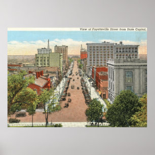 Fayetteville St., Raleigh, NC Vintage Poster
