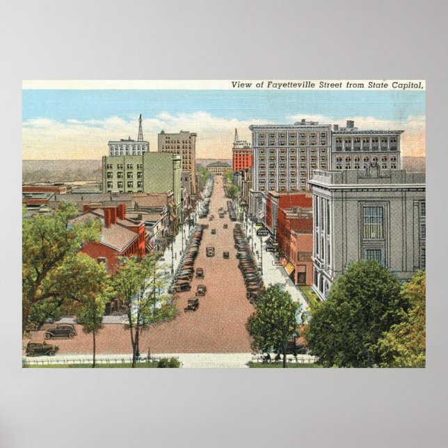 Fayetteville St., Raleigh, NC Vintage Poster (Front)