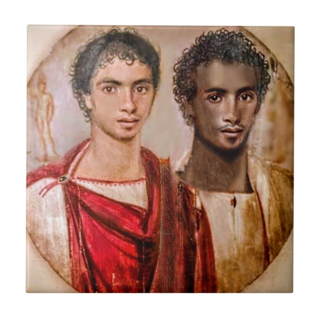 Fayum Lovers ... Roman Period Egypt Tile (Front)