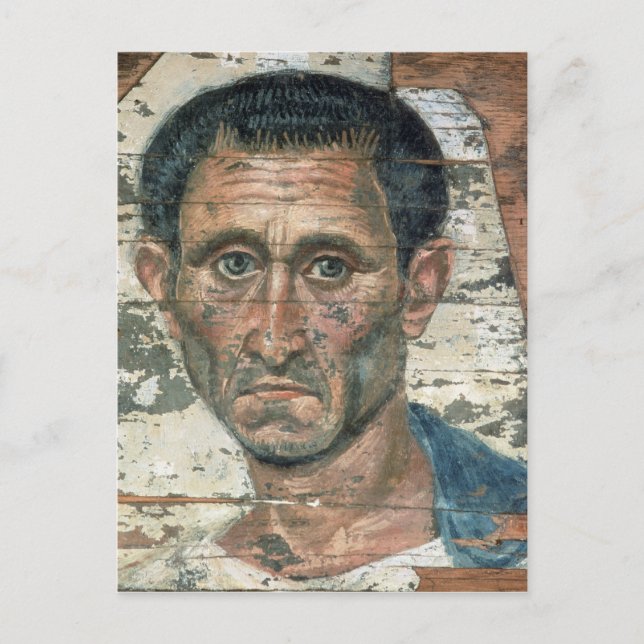 Fayum portrait of a man in a blue cloak, postcard (Front)