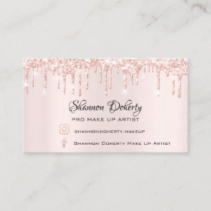 FB Insta Social Lash Rose Gold Drips Pink1 Business Card