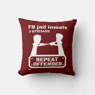"FB JAIL INMATE" funny prison inmate Cushion