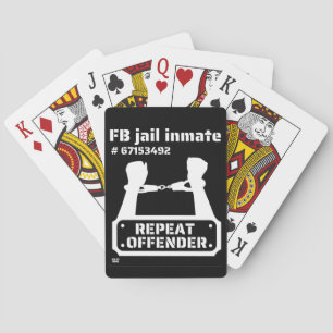 "FB JAIL INMATE" funny prison inmate  Playing Cards