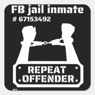 "FB JAIL INMATE" funny prison inmate        Square Sticker