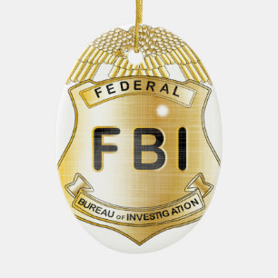 FBI Badge Ceramic Tree Decoration