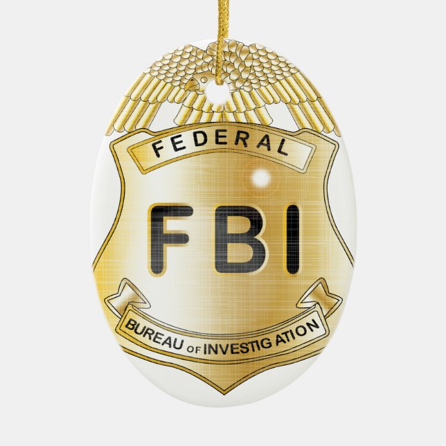 FBI Badge Ceramic Tree Decoration (Front)