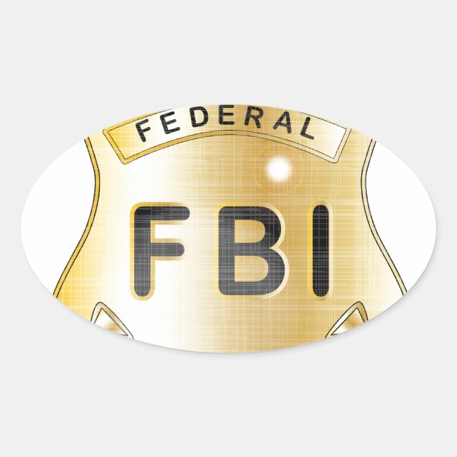 FBI Badge Oval Sticker (Front)