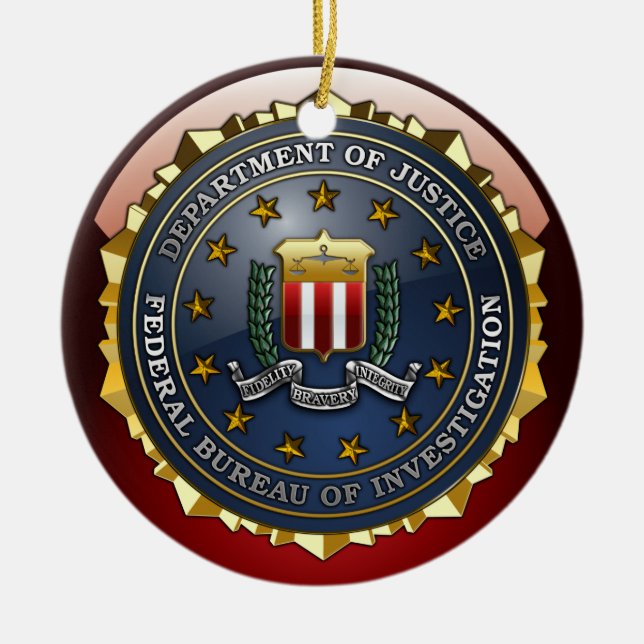 FBI Emblem Ceramic Tree Decoration (Front)