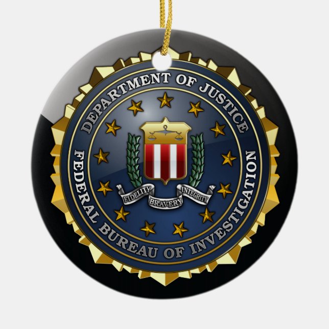 FBI Emblem Ceramic Tree Decoration (Front)