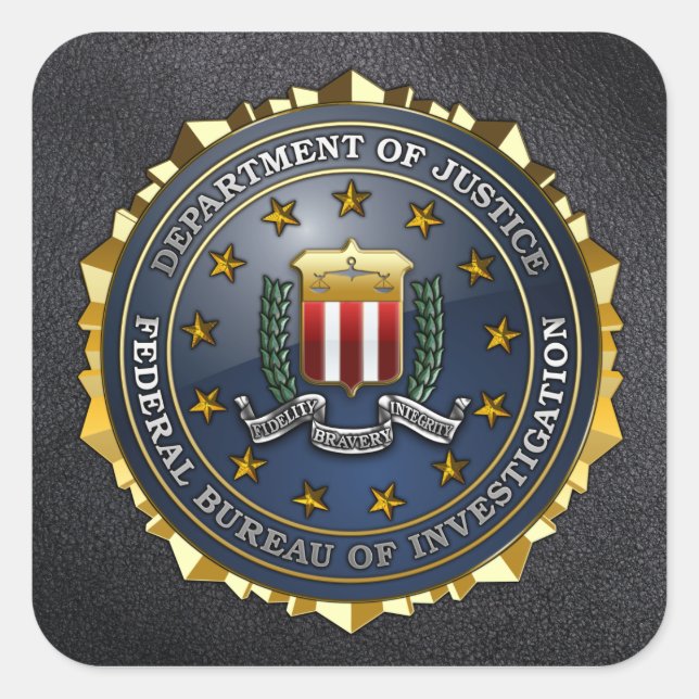 FBI Emblem Square Sticker (Front)