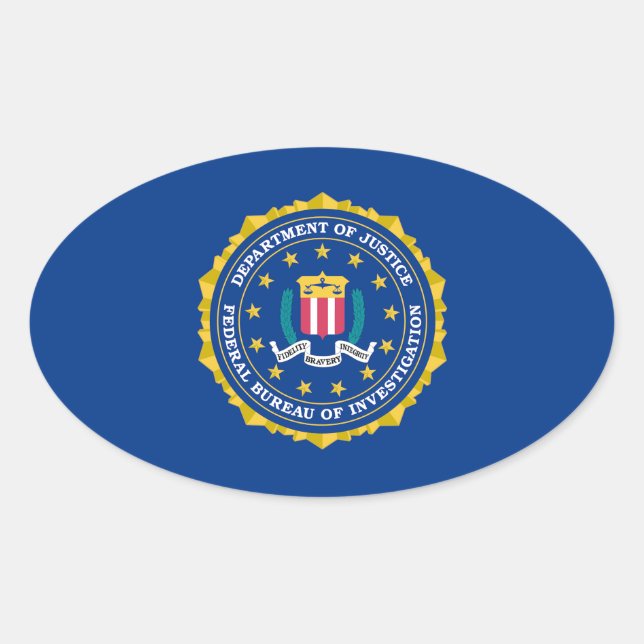FBI Flag Oval Sticker (Front)