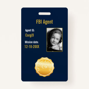 FBI Secret Agent Badge ID Badge