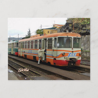 FCE Ferrovie Circum Etnea at Bronté Postcard
