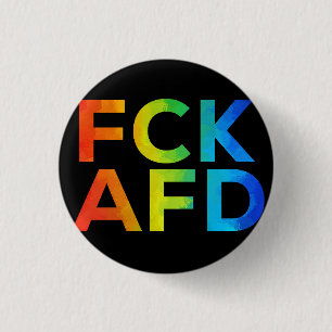FCK AFD Regenbogen auf Schwarz 3 Cm Round Badge