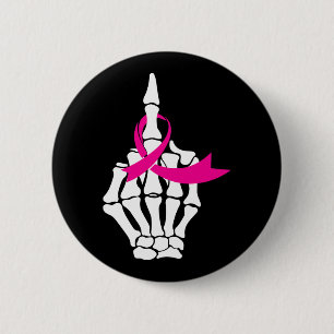 Fck Breast Cancer Middle Finger Pink Ribbon Awaren 6 Cm Round Badge