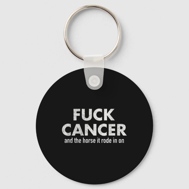 Fck Cancer  Pink Breast Cancer Awareness  Key Ring (Front)