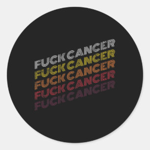 Fck Cancer Vintage Retro Breast Cancer Awareness G Classic Round Sticker