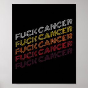 Fck Cancer Vintage Retro Breast Cancer Awareness G Poster