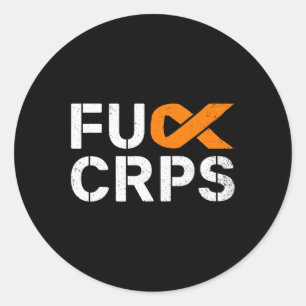 Fck Crps Rsd Awareness Orange Ribbon Warrior Suppo Classic Round Sticker
