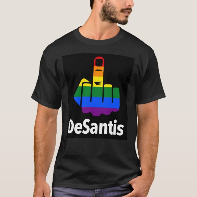 FCK Desantis - Censored With Middle Finger  T-Shirt (Front)