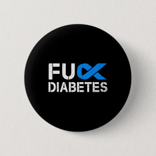 Fck Diabetes Awareness Ribbon Type 1 One Two 2 T1D 6 Cm Round Badge