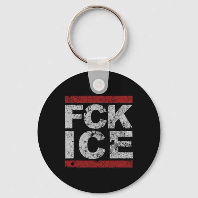 Fck Ice Distressed  Key Ring (Front)