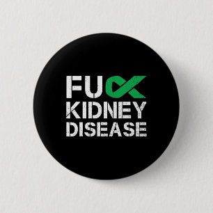 Fck Kidney Disease Awareness Month Green Ribbon Su 6 Cm Round Badge