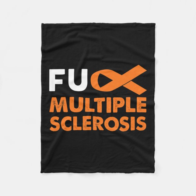Fck Multiple Sclerosis Awareness Ms Support Surviv Fleece Blanket (Front)