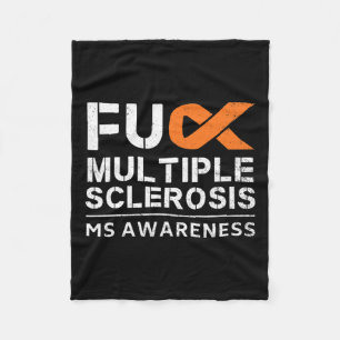 Fck Multiple Sclerosis Ms Awareness Support Ribbon Fleece Blanket