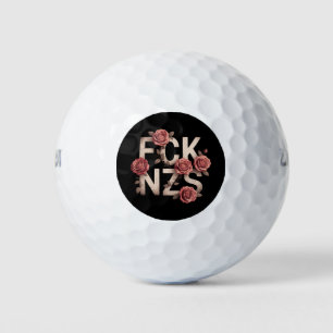 FCK NZS Flowery Against Right No Nazis Lgbtq+ Golf Balls