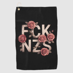 FCK NZS Flowery Against Right No Nazis Lgbtq+ Golf Towel