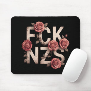 FCK NZS Flowery Against Right No Nazis Lgbtq+  Mouse Mat