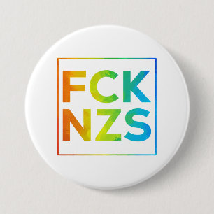 Fck NZS mit Rahmen 7.5 Cm Round Badge