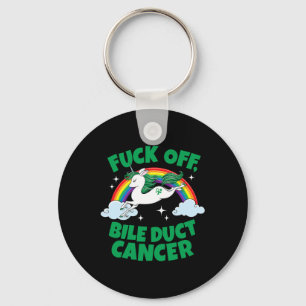 Fck Off Bile Duct Cancer Fun Quote With Unicorn Ra Key Ring