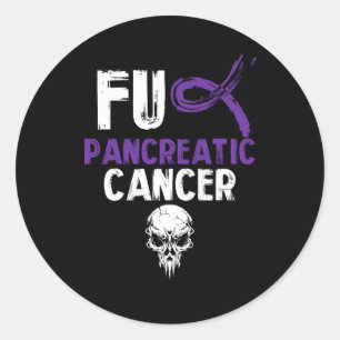 Fck Pancreatic Cancer Fighting Cancer Together Pur Classic Round Sticker
