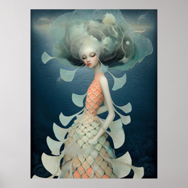 *~* FD2 12  Water Goddess Fantasy Sea Mermaid  Poster (Front)