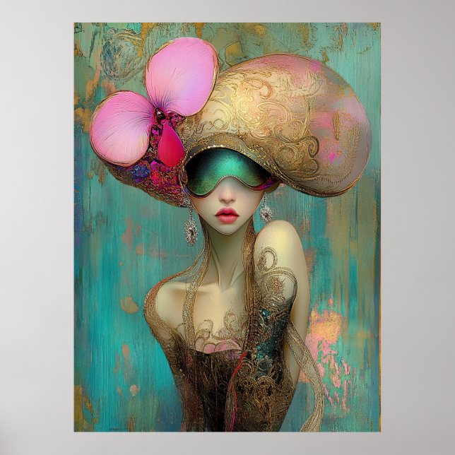 *~* FD2 35 Ornate Nouveau Fantasy Ethereal Woman  Poster (Front)