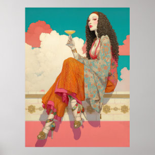 ^~* FD2 Bohemian Boho Cocktail  Glam Woman 13 Poster