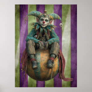 FD2 Circus Clown Art 1 Vintage Retro Carnival art Poster