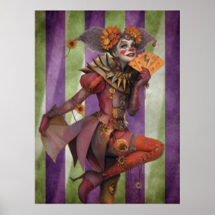 FD2 Circus Clown Art 24 Vintage Retro Carnival Poster