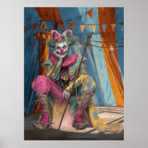 FD2 Circus Clown Art 6 Vintage Retro Carnival art Poster