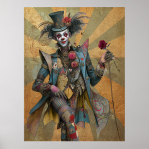 FD2 Circus Clown Art 8 Vintage Retro Carnival art Poster