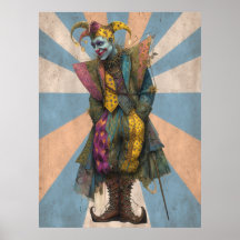 FD2 Circus Clown Art 9 Vintage Retro Carnival art 