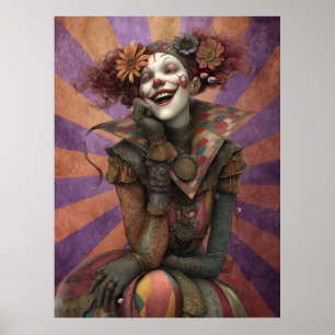 FD2 Circus Clown Art Vintage Retro Carnival 14 Poster
