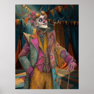 FD2 Circus Clown Art  Vintage Retro Carnival 18 Poster
