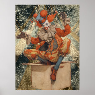 FD2 Circus Clown Art Vintage Retro Carnival 20 Poster
