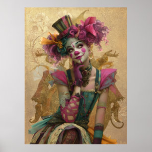 FD2 Circus Clown Art Vintage Retro Carnival art 13 Poster