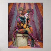 FD2 Circus Clown Art  Vintage Retro Carnival art 2