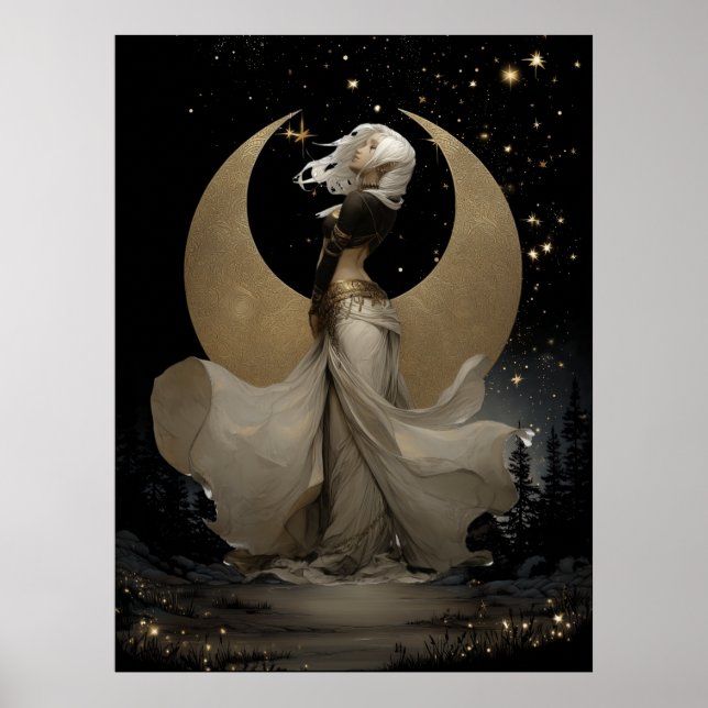 FD2 Enchanted 12 Crescent Moon Goddess Poster (Front)