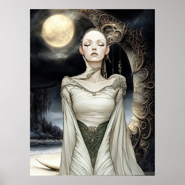 FD2 Enchanted Crescent Moon Goddess 1 Poster (Front)